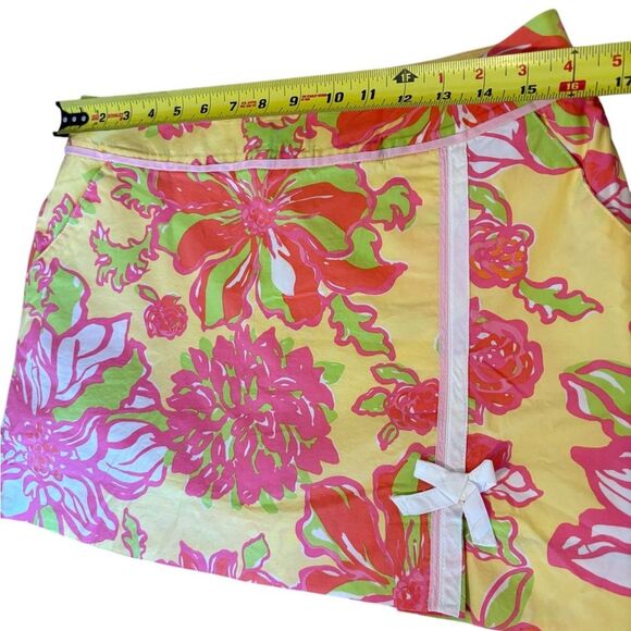 Lilly Pulitzer Jarvey Skort Printed Floral Skirt Womens Size 8 Pink Green Yellow - Picture 8 of 9
